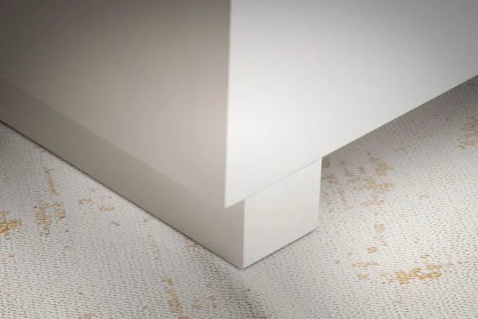 Couchtisch FineBuy Sofatisch MONOBLOC Weiß Hochglanz 60x60 cm Wohnzimmertisch