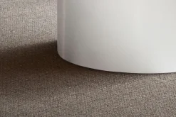 Couchtisch FineBuy Sofatisch MONOBLOC Weiß Hochglanz 60 cm Wohnzimmertisch Rund