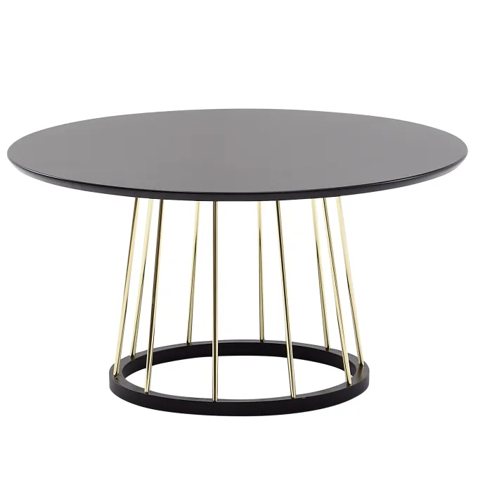 Couchtisch FineBuy Sofatisch Rund 80 cm Schwarz Metall Wohnzimmertisch Tisch