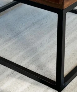 Couchtisch FineBuy Sofatisch Holz Massiv 60 cm Wohnzimmertisch Quadratisch