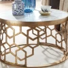 Couchtisch FineBuy Sofatisch Echter Marmor Ø 60 cm Tisch Wohnzimmertisch Rund