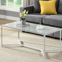Couchtisch FineBuy Sofatisch Glas Metall 100 cm Wohnzimmertisch Rechteckig