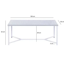 Couchtisch FineBuy Sofatisch Glas Metall 100 cm Wohnzimmertisch Rechteckig