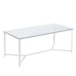 Couchtisch FineBuy Sofatisch Glas Metall 100 cm Wohnzimmertisch Rechteckig