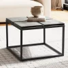 Couchtisch FineBuy Sofatisch Glas 58x58 cm Wohnzimmertisch Tisch Quadratisch
