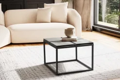 Couchtisch FineBuy Sofatisch Glas 58x58 cm Wohnzimmertisch Tisch Quadratisch
