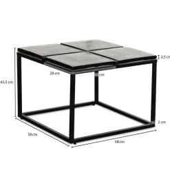 Couchtisch FineBuy Sofatisch Glas 58x58 cm Wohnzimmertisch Tisch Quadratisch