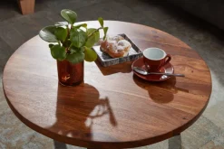 Couchtisch FineBuy Sofatisch Massivholz 60x60x35 cm Wohnzimmertisch Tisch Rund