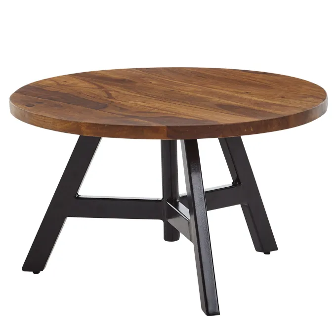 Couchtisch FineBuy Sofatisch Massivholz 60x60x35 cm Wohnzimmertisch Tisch Rund