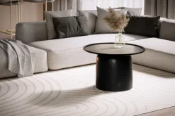 Couchtisch FineBuy Sofatisch Massivholz Schwarz 60x60x40 cm Wohnzimmertisch Rund