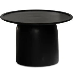 Couchtisch FineBuy Sofatisch Massivholz Schwarz 60x60x40 cm Wohnzimmertisch Rund