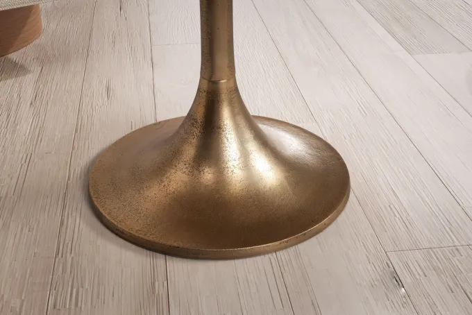 Couchtisch FineBuy Sofatisch Metall Gold Ø 60 cm Tisch Wohnzimmertisch Rund