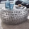Couchtisch FineBuy Sofatisch Metall Silber Ø 66 cm Tisch Wohnzimmertisch Rund