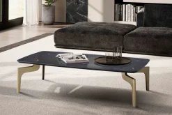 Couchtisch FineBuy Wohnzimmertisch Marmor Optik Schwarz Sofatisch 120 cm Tisch