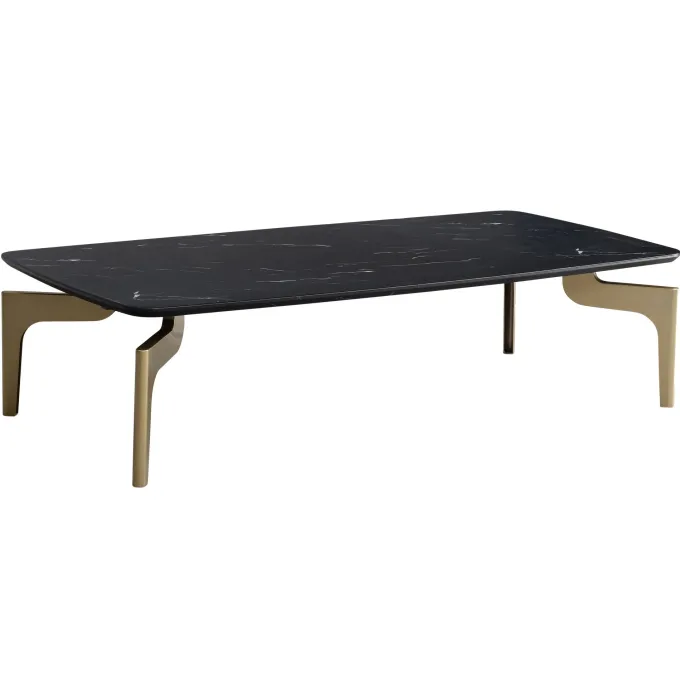 Couchtisch FineBuy Wohnzimmertisch Marmor Optik Schwarz Sofatisch 120 cm Tisch