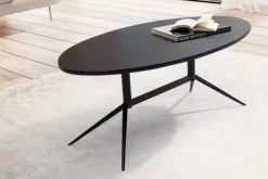 Couchtisch FineBuy Wohnzimmertisch Massivholz 90 cm Sofatisch Tisch Oval Modern