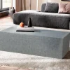 Couchtisch FineBuy Wohnzimmertisch MONOBLOC Beton Optik Grau Sofatisch Modern
