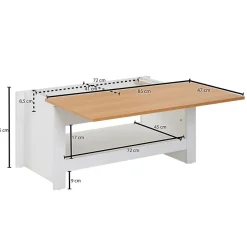 Couchtisch FineBuy Wohnzimmertisch Weiß 85x47x42cm Sofatisch Tisch mit Stauraum