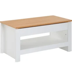 Couchtisch FineBuy Wohnzimmertisch Weiß 85x47x42cm Sofatisch Tisch mit Stauraum
