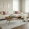 Couchtisch Mango Massivholz 105cm Wohnzimmertisch Sofatisch Beistelltisch Ablage