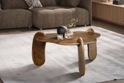 Couchtisch Mango Massivholz Ø78cm Design Wohnzimmertisch in organischer Form