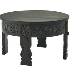 Couchtisch Mango Massivholz rund Wohnzimmertisch orientalischer Boho Design