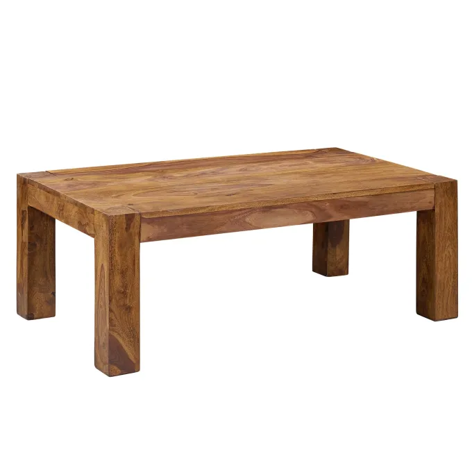 Couchtisch Massivholz 110cm · Rechteckiger Landhaus Wohnzimmertisch aus Echtholz