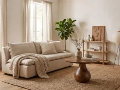 Couchtisch Massivholz 60cm Sofatisch Rund Beistelltisch Tisch Tropfenfuß Holz