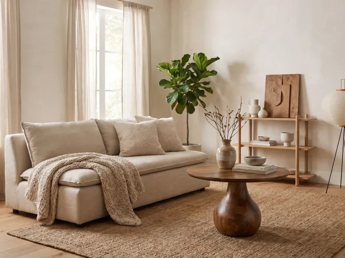 Couchtisch Massivholz 60cm Sofatisch Rund Beistelltisch Tisch Tropfenfuß Holz
