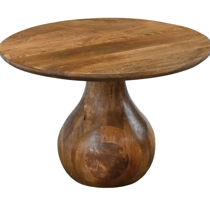 Couchtisch Massivholz 60cm Sofatisch Rund Beistelltisch Tisch Tropfenfuß Holz