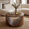 Couchtisch Massivholz rund 60cm Wohnzimmertisch Sofatisch Beistelltisch Ablage