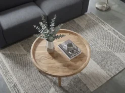 Couchtisch Massivholz Sofatisch 60cm rund Beistelltisch Design Wohnzimmertisch