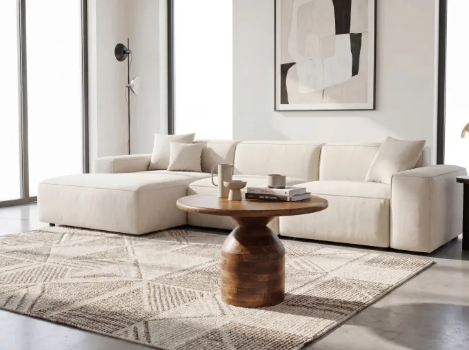 Couchtisch Massivholz Sofatisch 60cm rund Beistelltisch Design Wohnzimmertisch