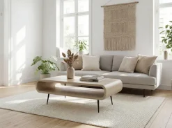 Couchtisch Massivholz white wash 90cm Wohnzimmertisch Sofatisch Beistelltisch