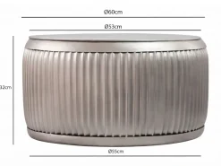 Couchtisch Metall Rund 60cm Wohnzimmertisch mit Stauraum Sofatisch Beistelltisch