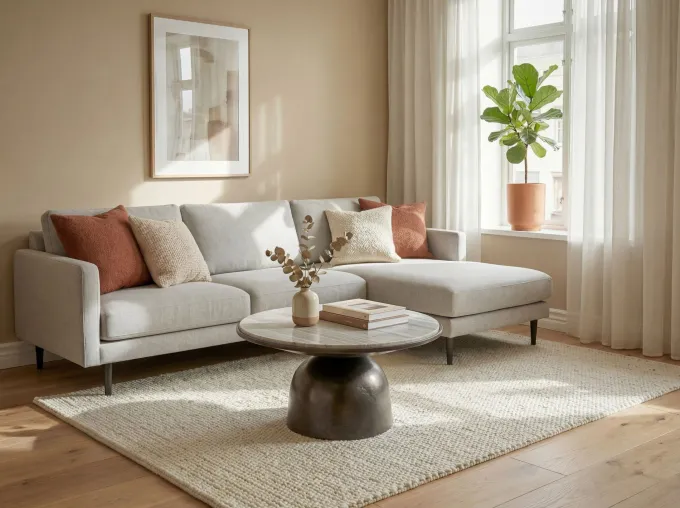 Couchtisch mit Marmor Platte weiß Wohnzimmertisch Sofatisch Metall rund 60cm