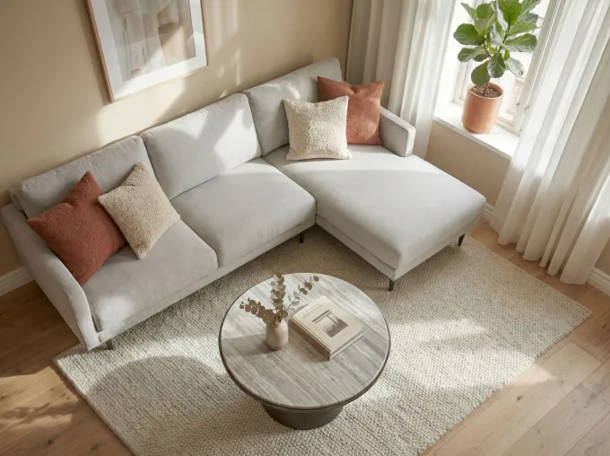 Couchtisch mit Marmor Platte weiß Wohnzimmertisch Sofatisch Metall rund 60cm