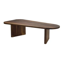 Couchtisch oval aus Sheesham Massivholz Sofatisch 120cm moderner Wohnzimmertisch