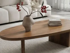 Couchtisch oval Mango Massivholz Sofatisch 120cm Beistelltisch Wohnzimmertisch