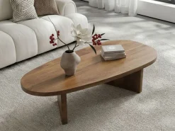 Couchtisch oval Mango Massivholz Sofatisch 120cm Beistelltisch Wohnzimmertisch