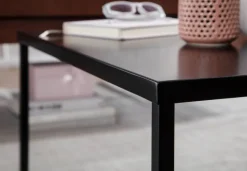 Couchtisch Quadratisch 60cm Schwarz Metall Design Wohnzimmertisch Beistelltisch