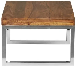 Couchtisch quadratisch 60cm Sheesham Massivholz Wohnzimmertisch Beistelltisch