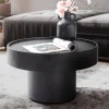 Couchtisch rund 60cm Metall schwarz Wohnzimmertisch Alu Sofatisch Beistelltisch