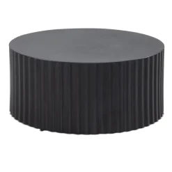 Couchtisch rund 70cm Metall Schwarz Handgefertigt Alu Wohnzimmertisch Sofatisch