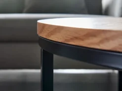 Couchtisch rund 70cm Skandinavisches Eiche Design Wohnzimmertisch Beistelltisch
