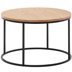 Couchtisch rund 70cm Skandinavisches Eiche Design Wohnzimmertisch Beistelltisch