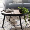 Couchtisch Rund 76cm Skandinavisches Design Eiche Wohnzimmertisch 4 Holz Beine
