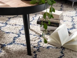 Couchtisch Rund 76cm Skandinavisches Design Eiche Wohnzimmertisch 4 Holz Beine