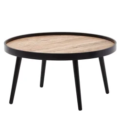 Couchtisch Rund 76cm Skandinavisches Design Eiche Wohnzimmertisch 4 Holz Beine