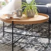 Couchtisch Rund 80cm Skandinavisches Eiche Design Wohnzimmertisch Kreuzgestell